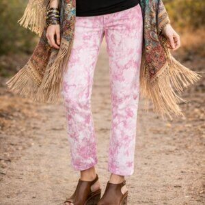 Grlfrnd Helena Pink Juicy Fruit Denim Straight Jeans, Size 25 (NWOT)